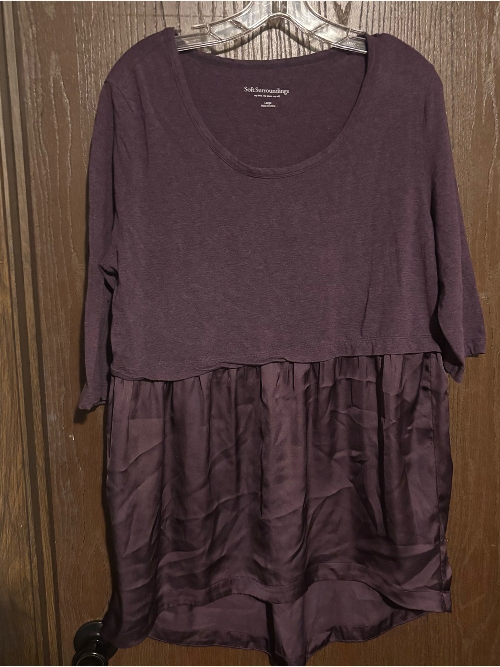 Soft Surroundings Deep Plum Layered Scoop-Neck Tunic